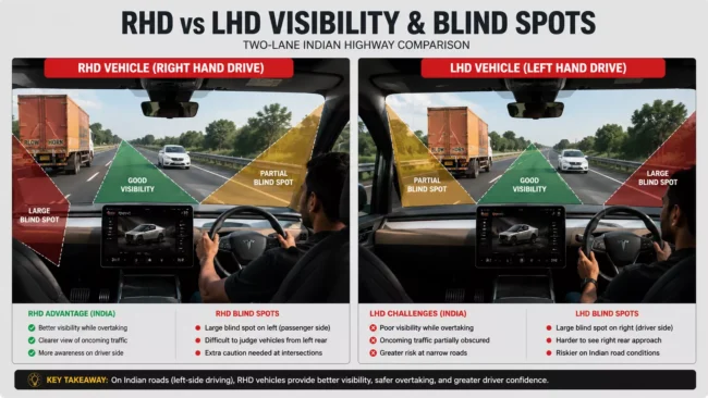 How to Import a Car to India: The Legal CBU and Carnet Process Breakdown 5 Right-hand drive vs left-hand drive visibility differences on Indian roads