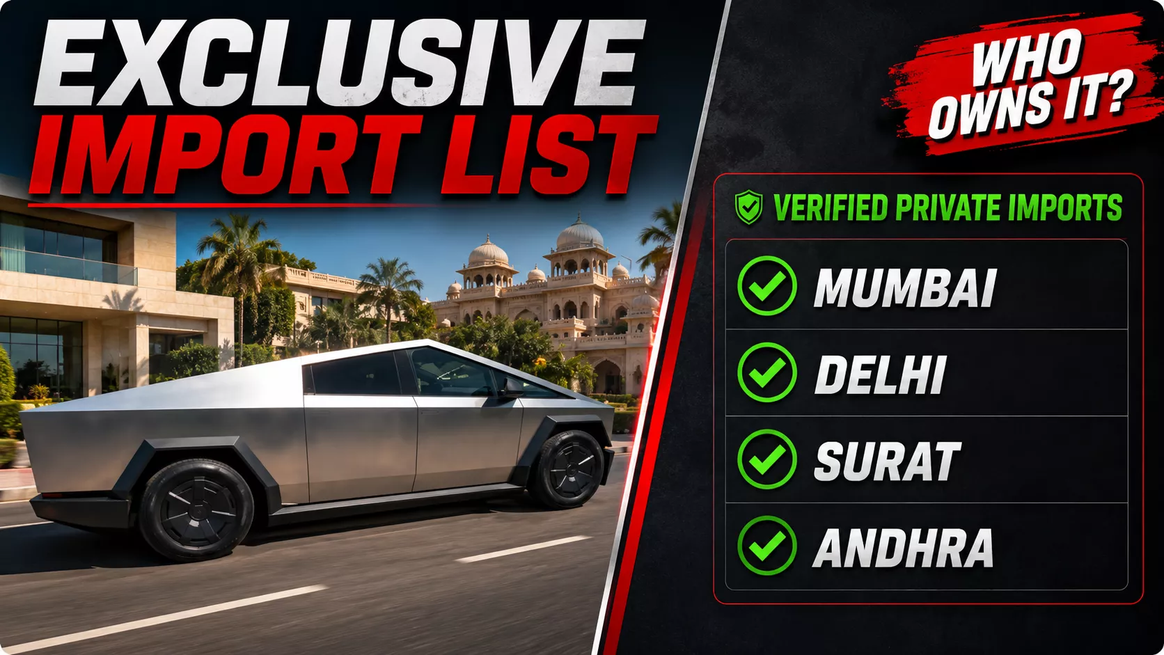 Who Owns a Tesla Cybertruck in India? The Exclusive Elite Import List Who Owns a Tesla Cybertruck in India? The Exclusive Elite Import List